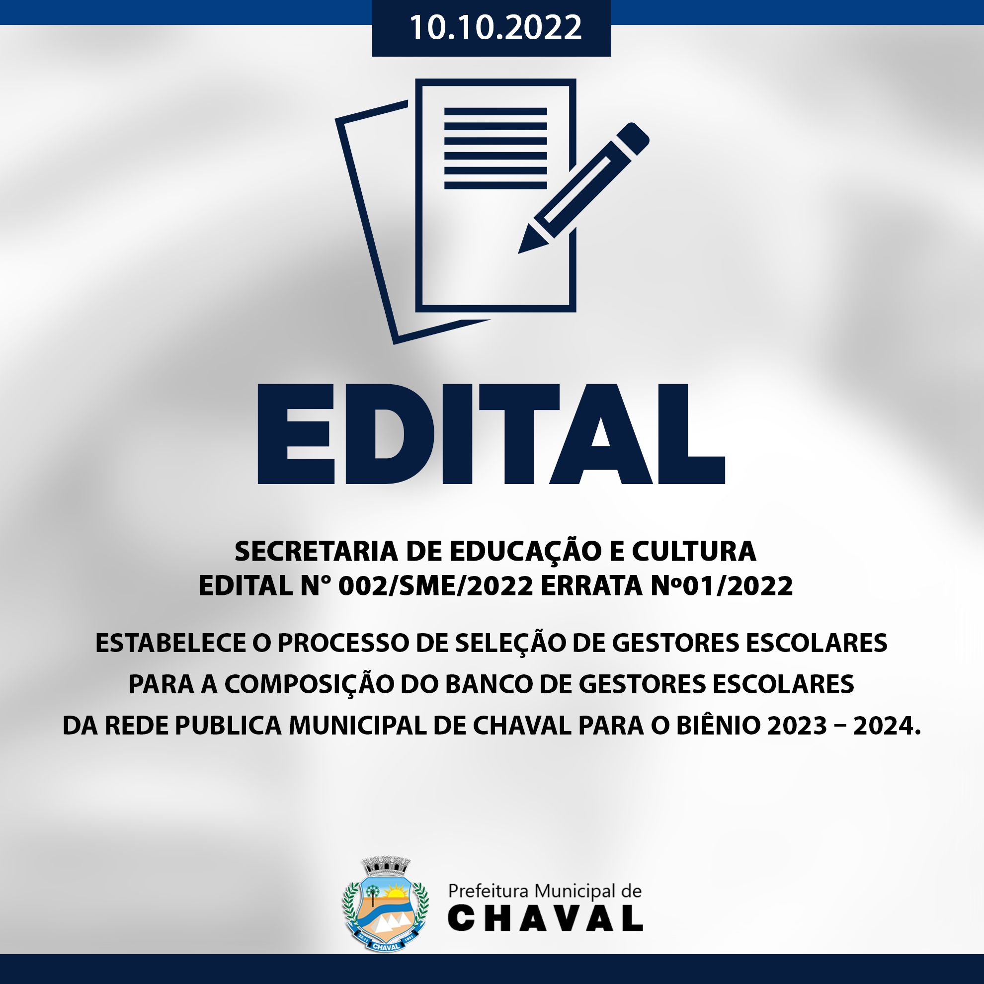 Secretaria De EducaÇÃo E Cultura Edital N° 002sme2022 Errata Nº012022 Prefeitura Municipal 